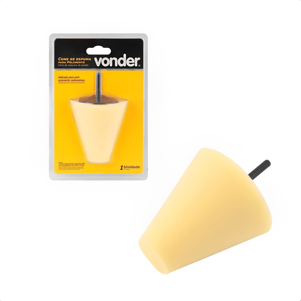 Cone De Espuma Em Formato Cônico Para Polimento Automotivo Vonder - 63.64.005.005 em Oferta na Shopee