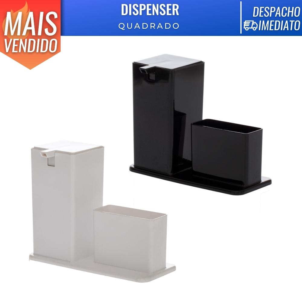 Dispenser Quadrado Plástico Porta Detergente Esponja Pia Cozinha Paramount