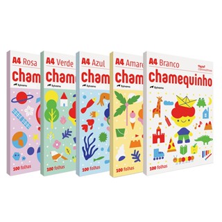 Kit Papel Sulfite A4 5 cores 500 folhas Chamequinho