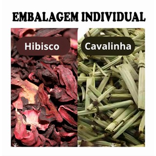 Kit Chá - Hibisco + Cavalinha 100g de cada - Perca de Peso, Emagrecimento, Diurético