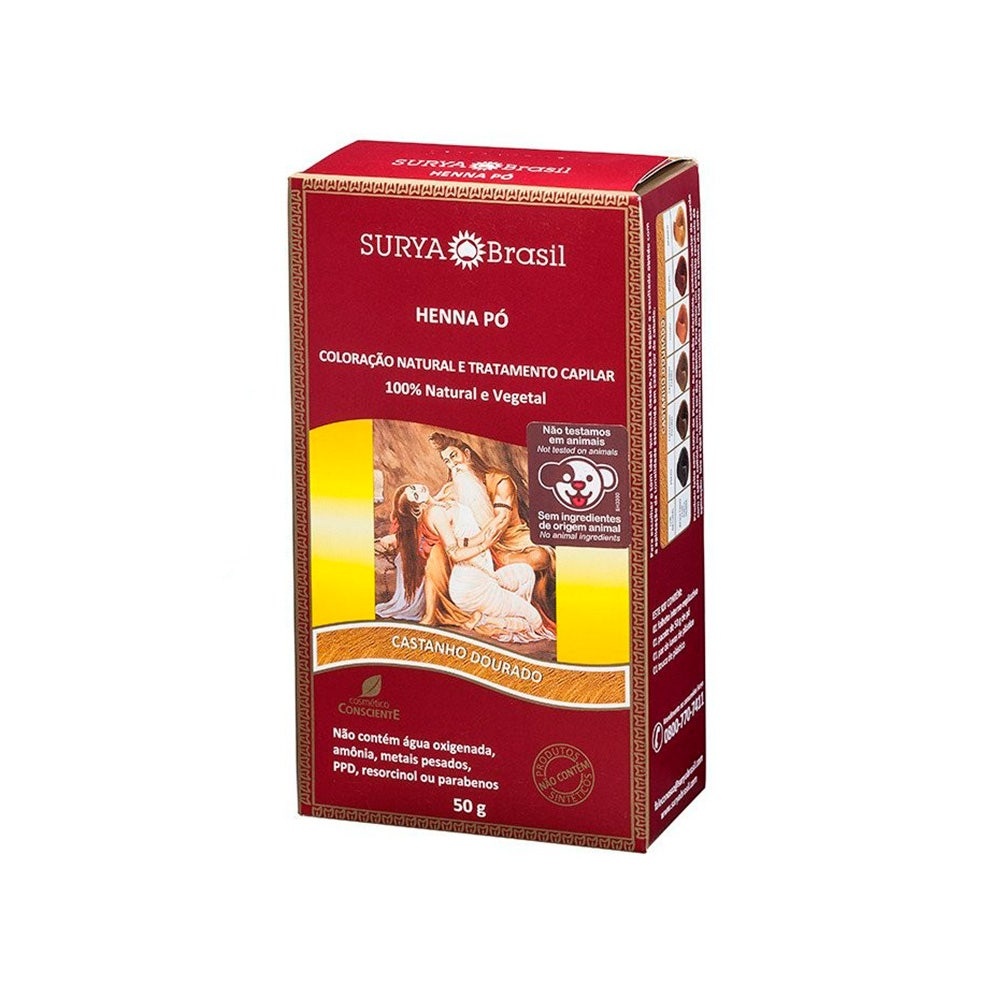 Henna Pó Surya Castanho Dourado em Oferta na Shopee