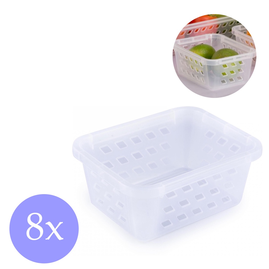 8 cestinhas organização infantil pequena plastico transparente armário guarda roupa cozinha lavanderia banheiro quarto cesta plasútil