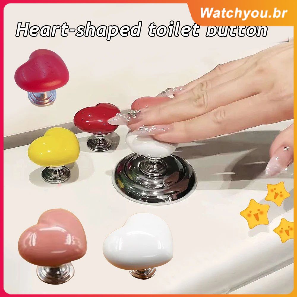 Botão de pressão do vaso sanitário em formato de coração, interruptor de pressão assistente, economia de trabalho, calcador de vaso sanitário, gaveta, maçaneta da porta, oceanic.br