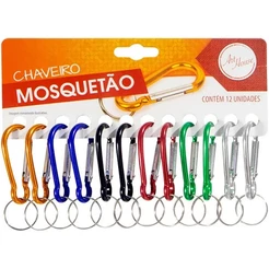 Mosquetão Chaveiro Colorido Camping Trilhas Mochila 12pcs
