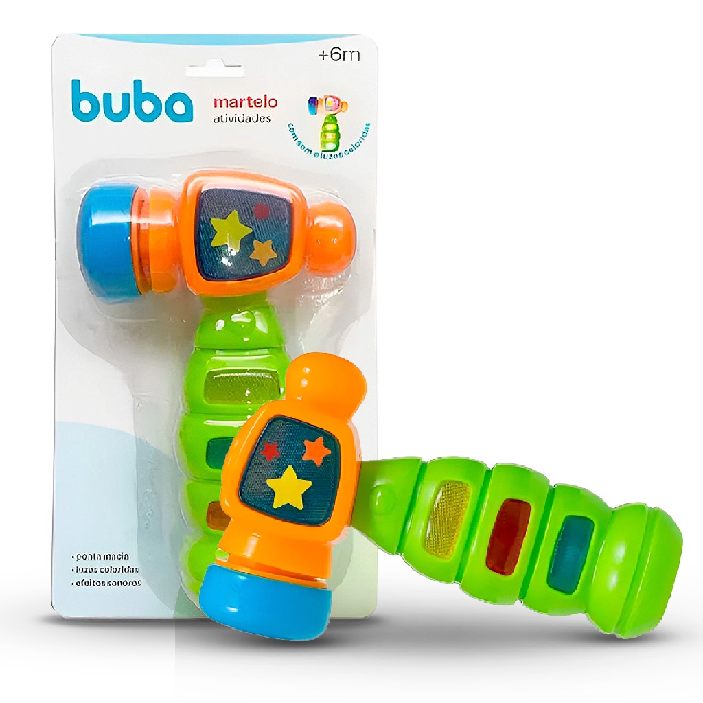 Brinquedo Martelo Infantil de Atividades C/ Luz Sortidos 17109 - Buba - Mom & Baby