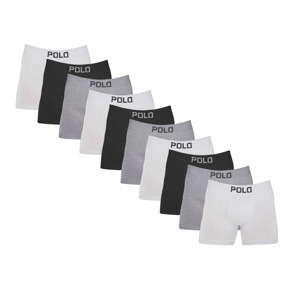 Kit 10 Cuecas Boxer Algodão Sem Costura Seamless Cotton Ultra Confortável e Macia Polo 781 Sortida em Oferta na Shopee