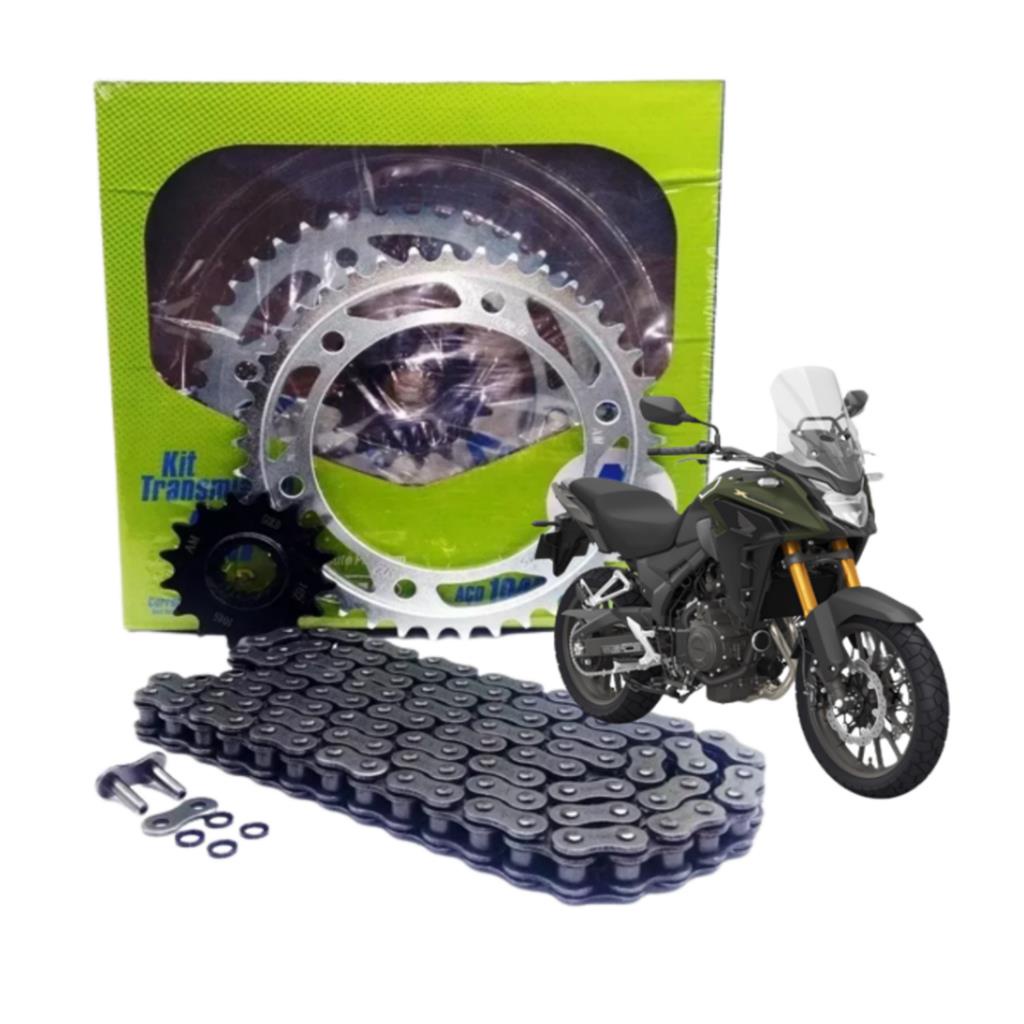 Kit Relacao Tracao Transmissao Honda Cb500x 2013 2014 2015 2016 2017 2018 2019/2021 Com Retentor Original Kmc