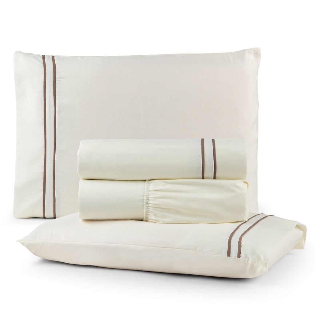 Kit de Cama Lençol Casal Padrão Micro Percal 300 Fios