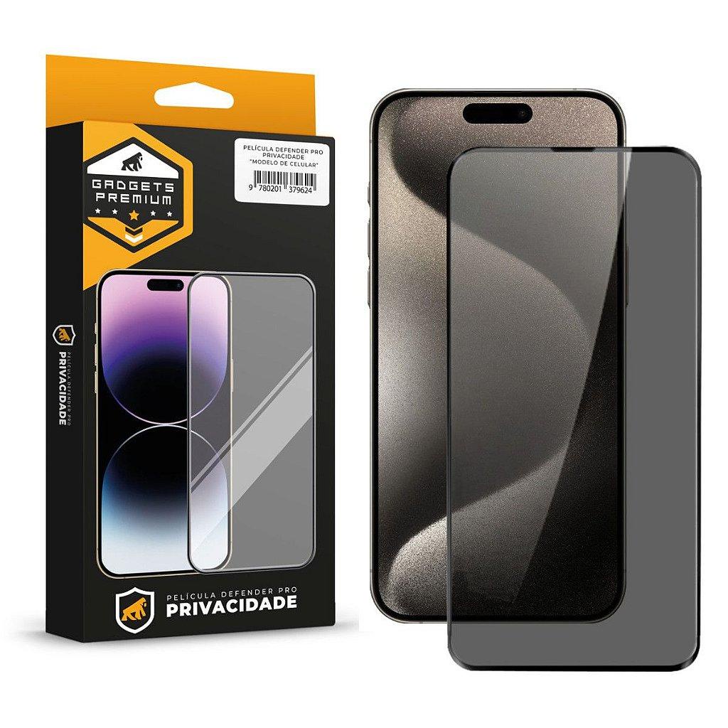 Película de Vidro 5D Privacidade Gshield Defender Pro para iPhone 15 Pro - Preta