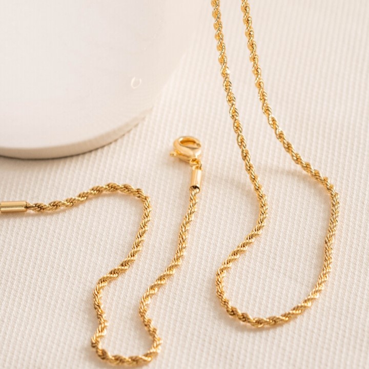 Choker Cordão Baiano Torcido Banhado A Ouro 18k
