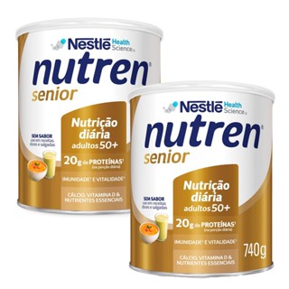 Kit 2 Nutren Senior Sem Sabor Suplemento Alimentar 740g