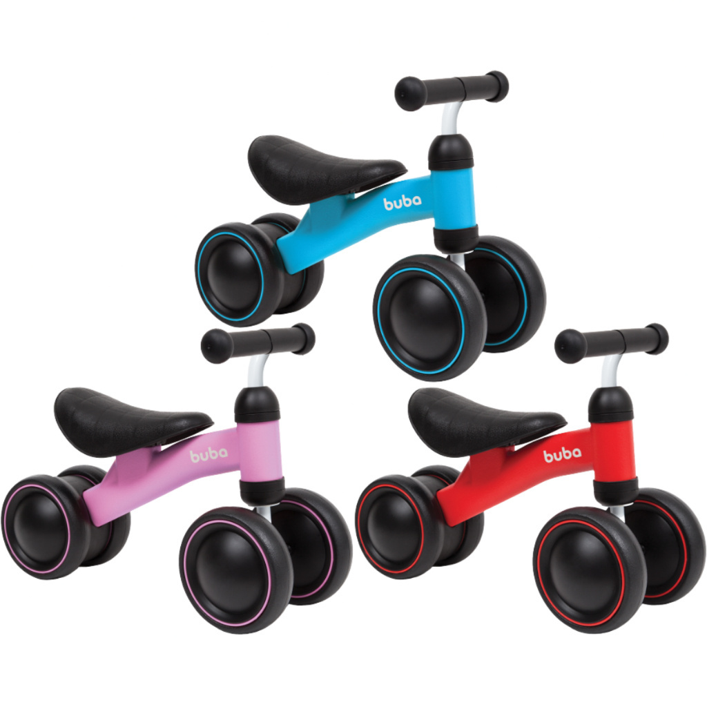 Bicicleta Equilíbrio Infantil Sem Pedal 4 Rodas Buba