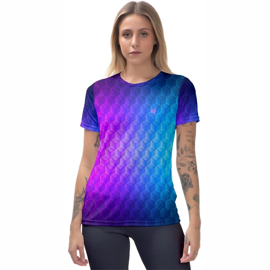 Camisa Academia Feminina Camiseta Caminhada Treino Blusa Protecao UV
