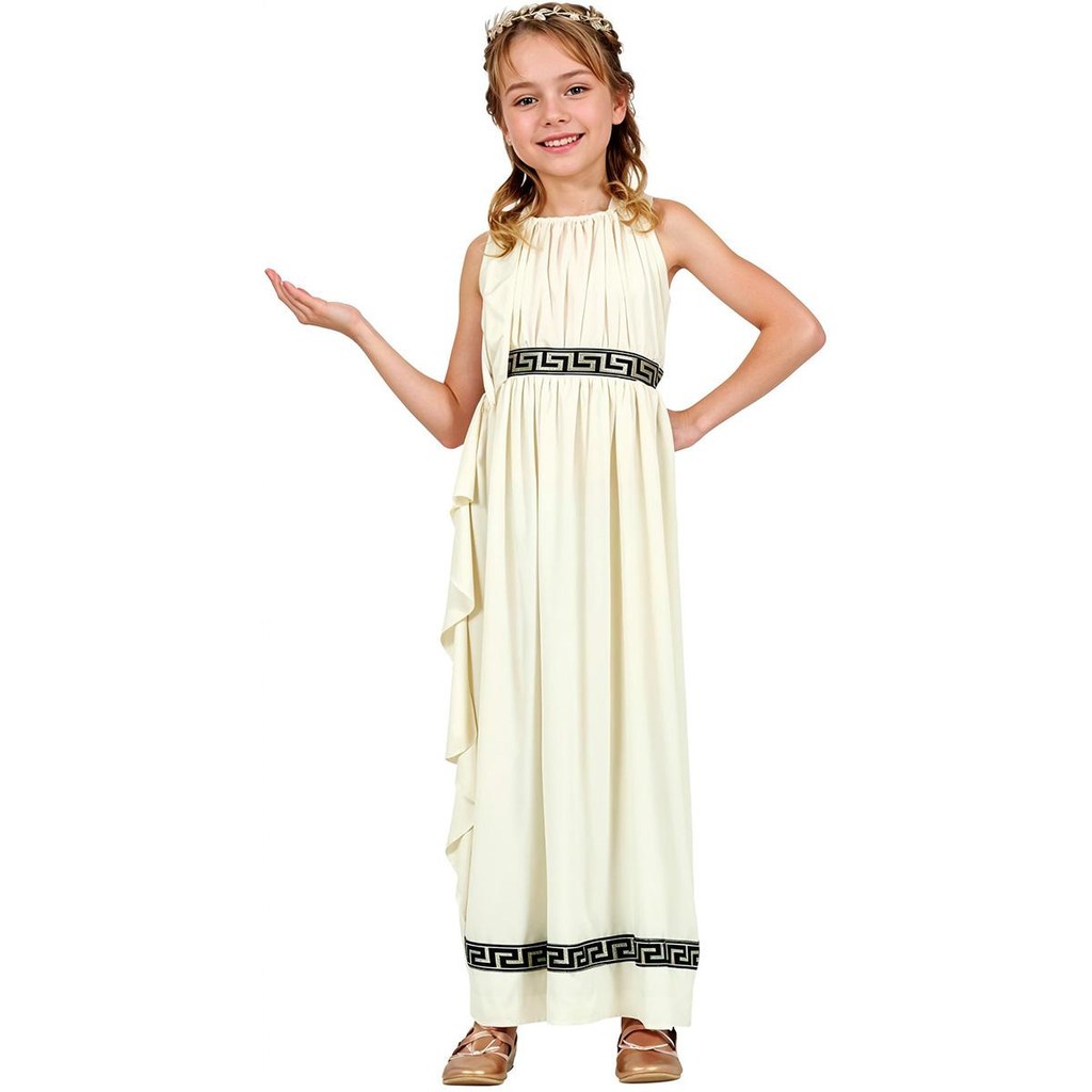 Fantasia Infantil pra Menina Super Luxo Vestido Deusa Grega Atenas Grecia pra Festas Teatros e Carnaval