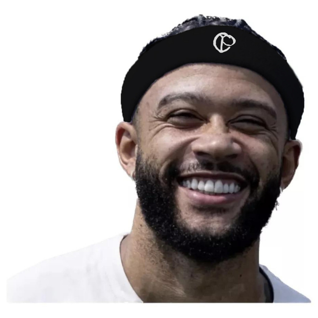 Testeira Faixa Corinthians Memphis Depay CP - Preta Pronta Entrega