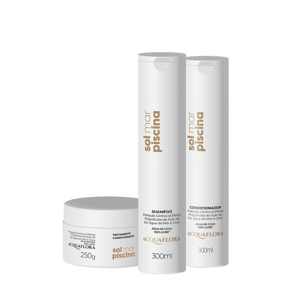 Kit Acquaflora Sol Mar Piscina Home Care (3 produtos) em Oferta na Shopee