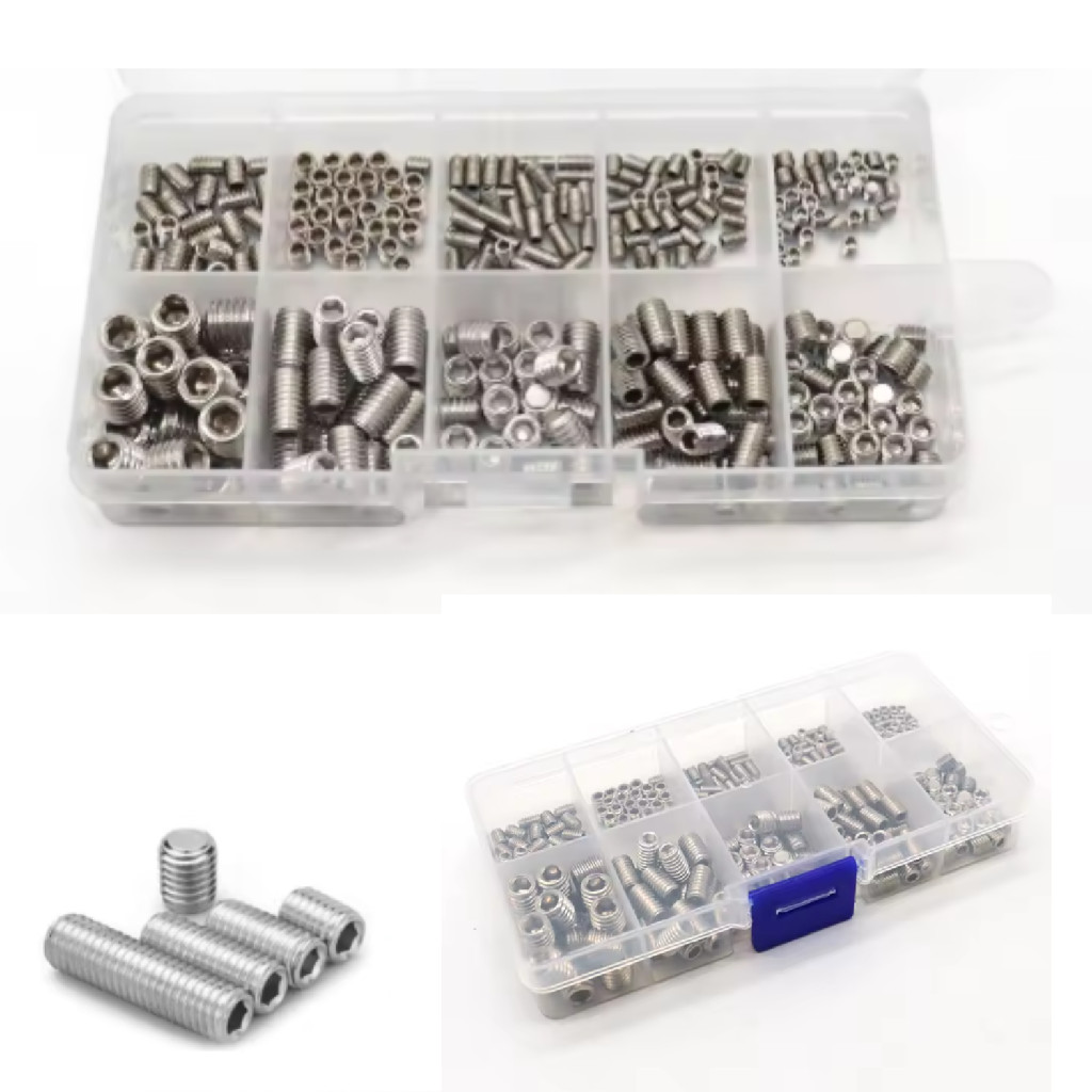 KIT 300 PARAFUSO SOQUETE SEM CABEÇA PORCAS FIXAÇAO PLANAS AÇO INOX em Oferta na Shopee