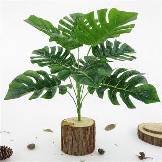 Costela De Adão Verde Artificial Toque Real Folhagem Buque Decoração Enfeite