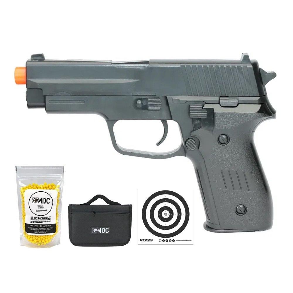 Pistola Airsoft Vg P226 Spring 6mm Rossi Vigor Case+BBs+Alvo em Oferta na Shopee