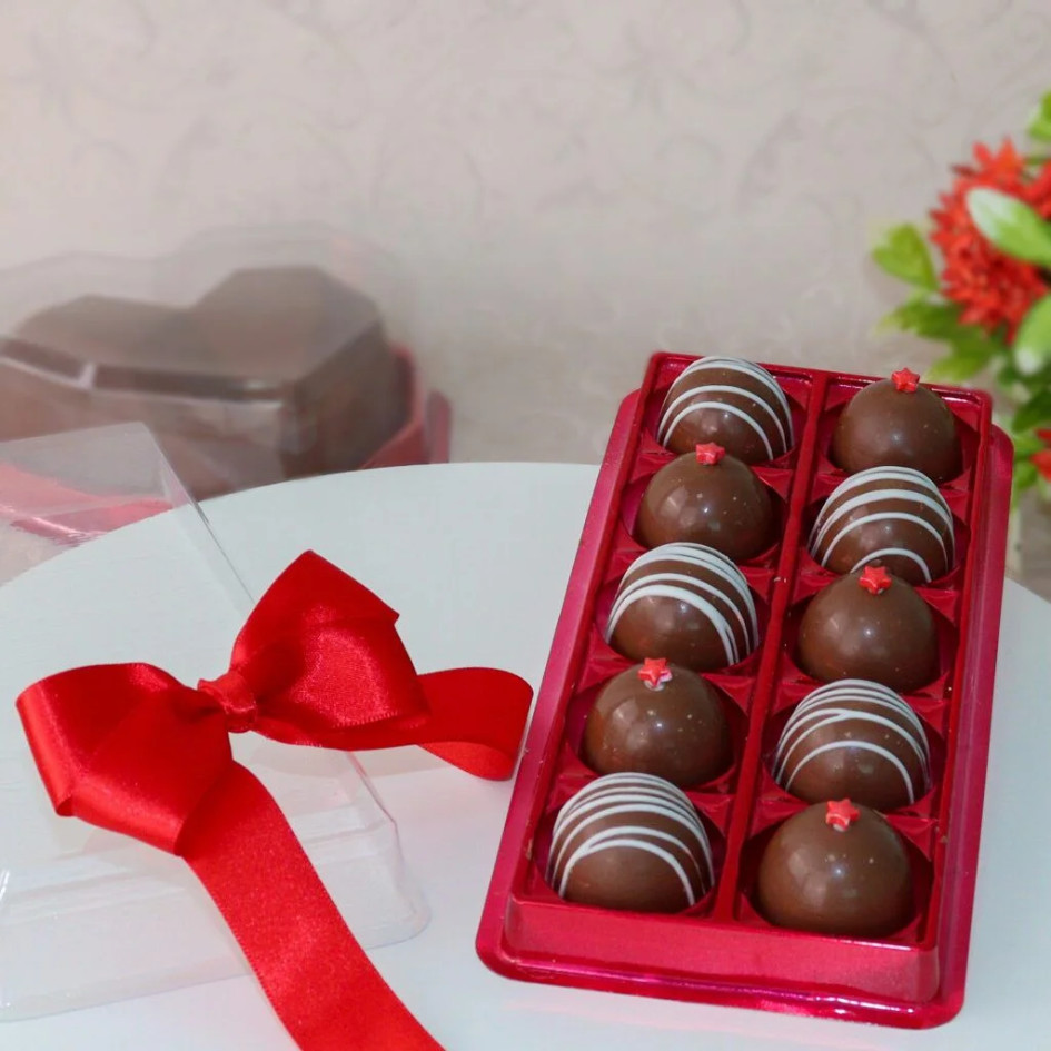 Caixas para bombons gourmet com tampa transparente BWB