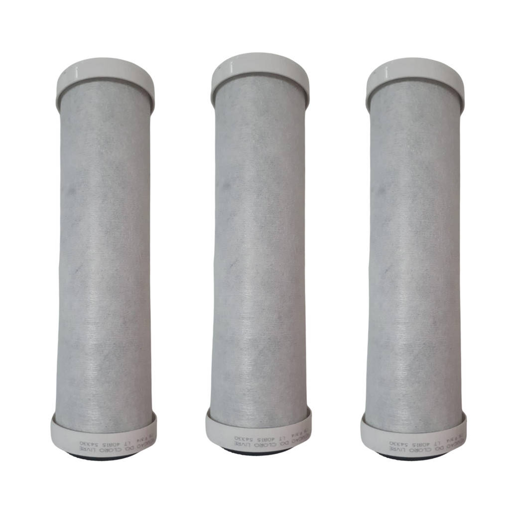 Kit 03 Un Refil Hidrofiltros Clor 9.3/4 Elemento Filtrante
