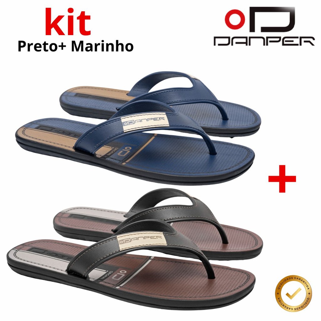 Kit 2 Pares Sandália Masculina Chinelo Danper Premier Original Conforto