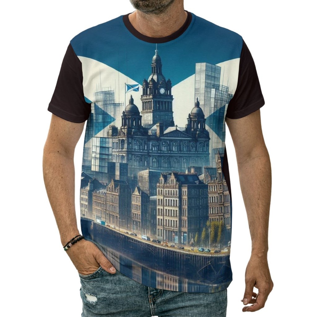 Camiseta Bandeira Da Escócia Arquitetura De Glasgow País