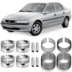 Kit Pistão Anéis 0.50 Vectra 2.0 96 a 2004 Gasolina Metal Leve