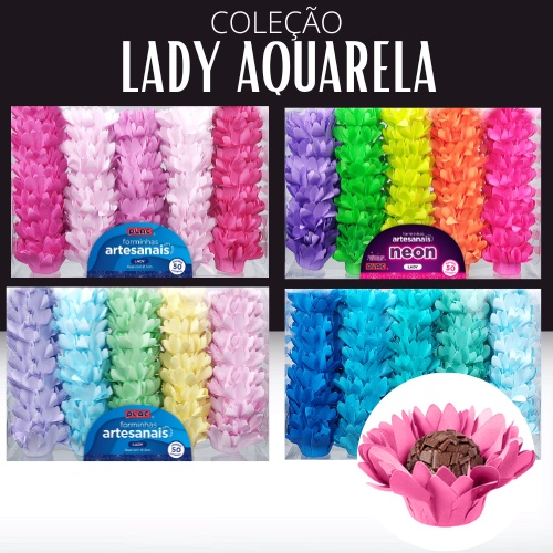 Forminha Para Doces Lady Cores Aquarela C/50 Un em Oferta na Shopee