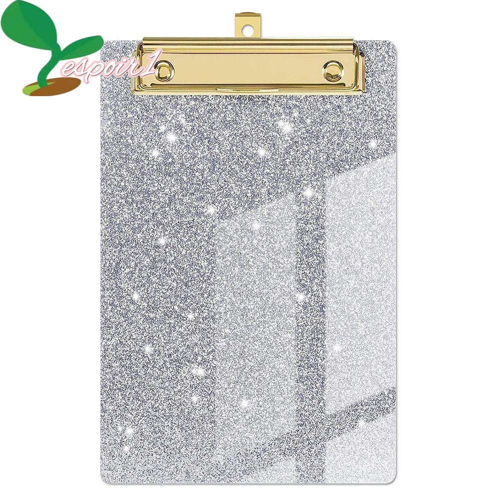 Pranchetas De Acrílico ESPOIR , Clipe Mental Rosa Glitter Placa De Escrita , Acessórios Coloridos Material De Estudante 