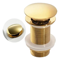 Válvula Click Luxo Inox 304 Dourada Cuba Banheiro 7/8