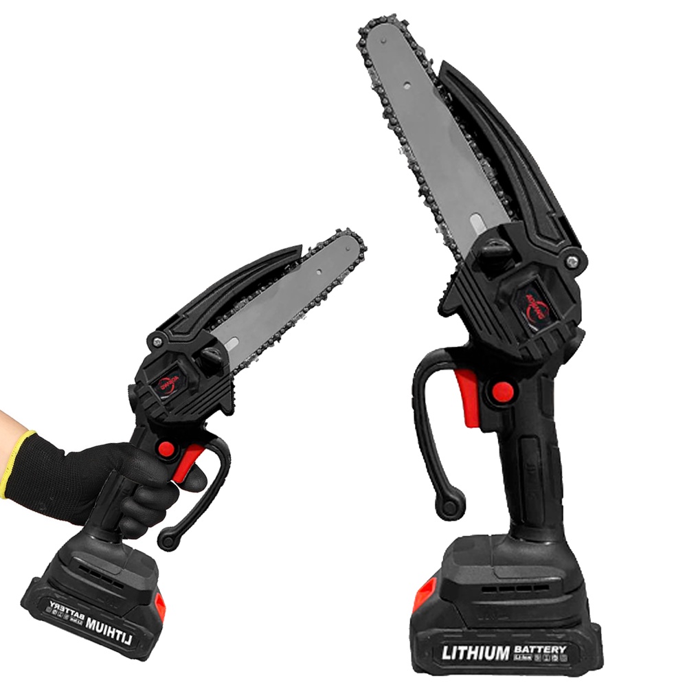 Mini Moto Serra Elétrica Recarregável 2 Baterias Para Poda E Corte Rápido Madeira Árvores 6Pol. em Oferta na Shopee