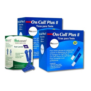 Kit 100 Tiras On Call Plus 2 + 100 Lancetas Medlevensohn