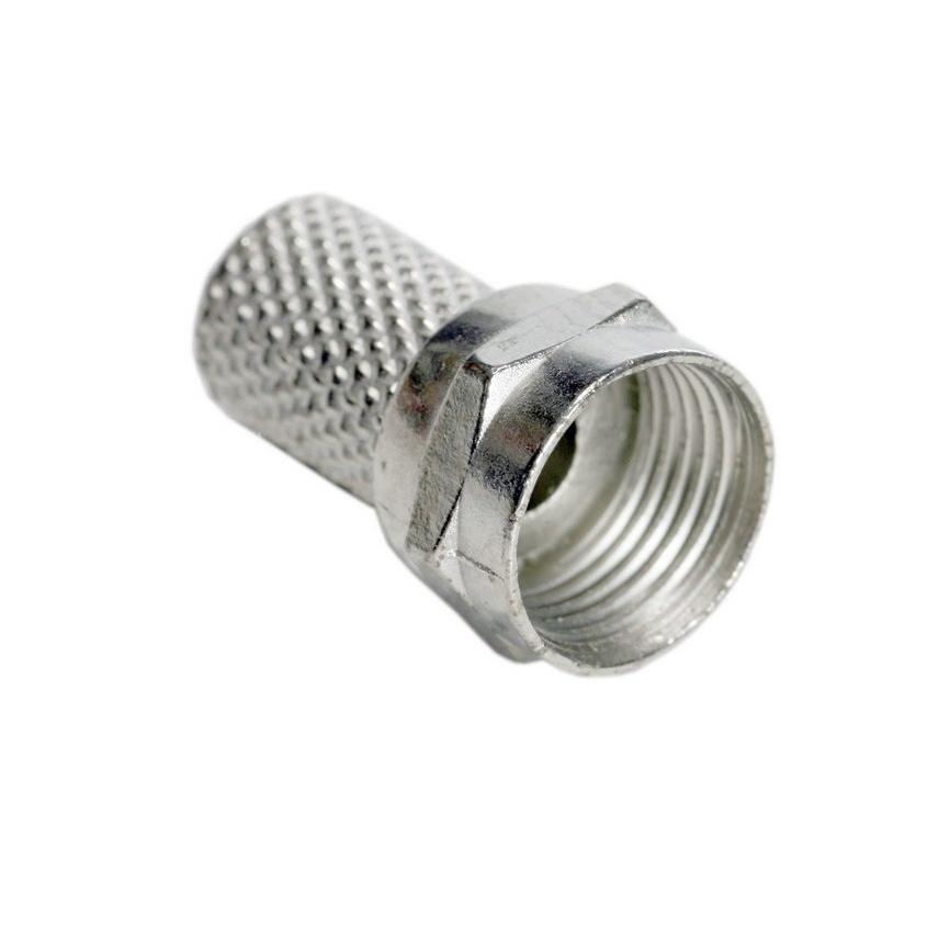 Pct 10 Conector de Rosca F Macho RG59 de Metal P/ Cabo Fino Coaxial
