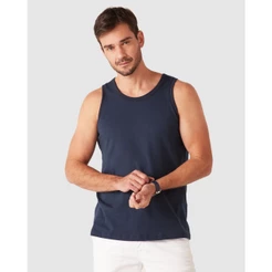 Regata Básica Masculina Decote Redondo Em Algodão