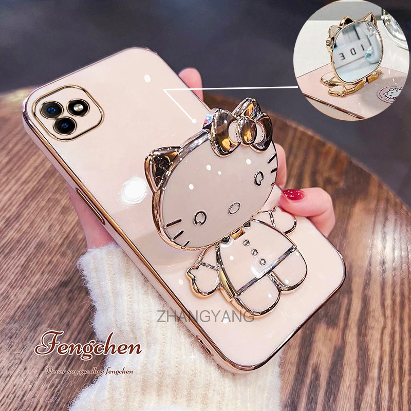 Caixa Samsung A04 A04E TPU Silicone Soft Case 3D Cute Cat Bracket Phone Anti-Gotas Câmera Cobertura Total em Oferta na Shopee