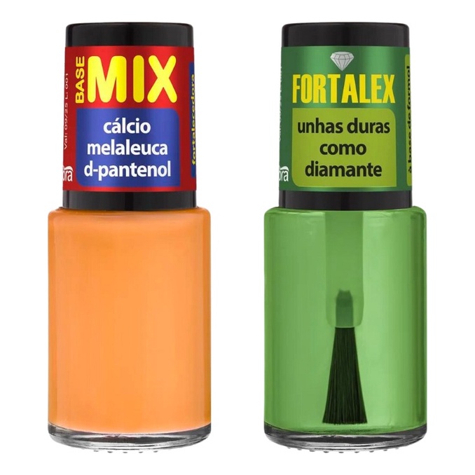 Kit Fortalecedor De Unhas Cora Fortalex +base Mix Multiativo