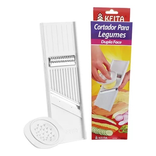 Cortador Fatiador Ralador de Legumes  Dupla Face Apoiador 25cm Keita