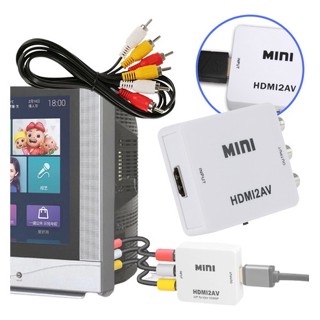 Mini Adaptador Conversor Imagem E Áudio Hdmi Para Tv De Tubo Rca + Cabo Av