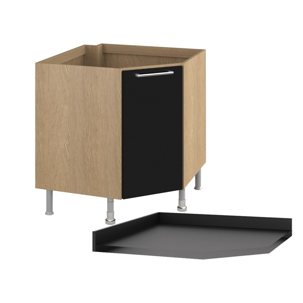 Balcão Ditália Aspen Canto c/ Tampo Carv/Preto CD-106 em Oferta na Shopee