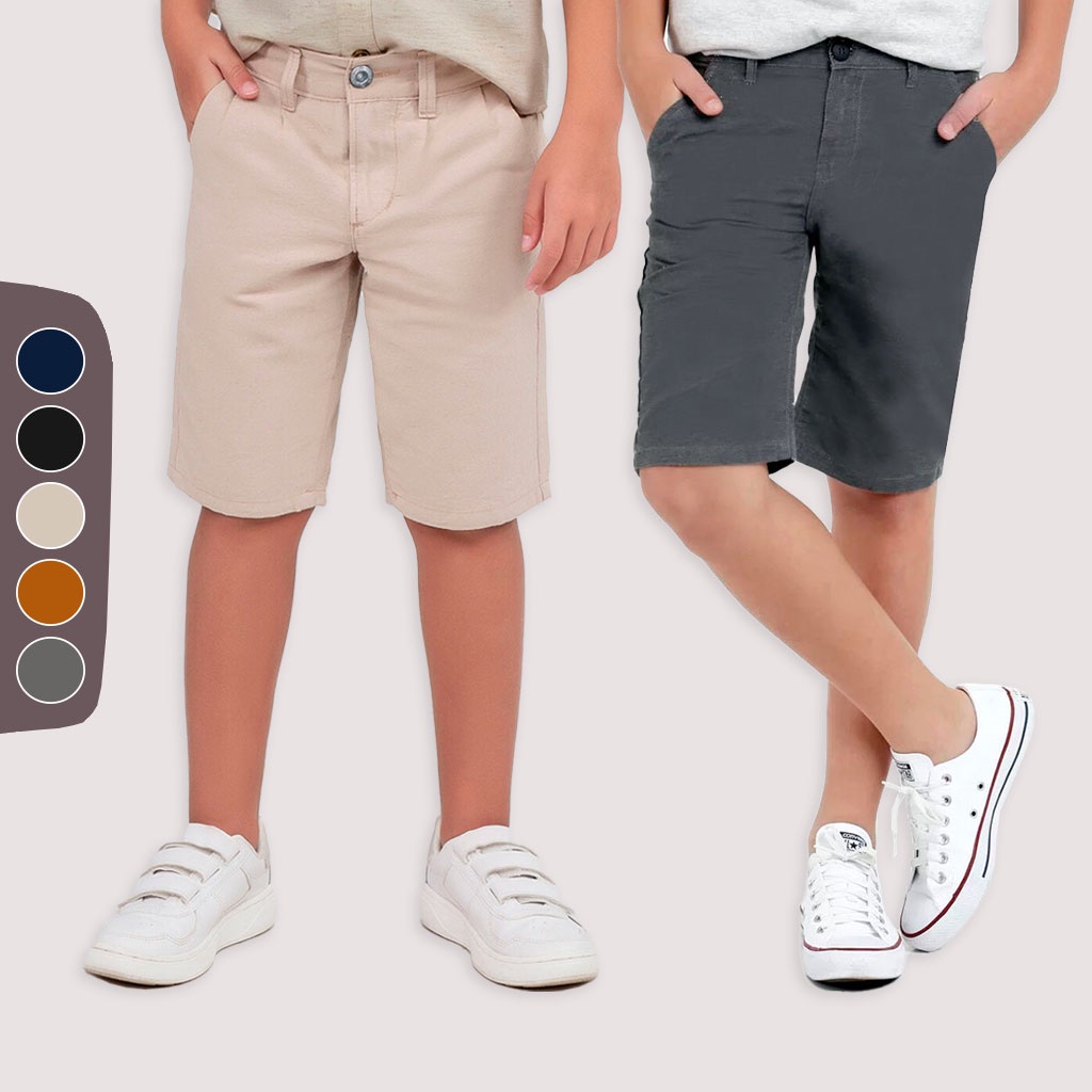 Bermuda Infantil Menino Sarja Short Jeans Juvenil 1-16 Ano