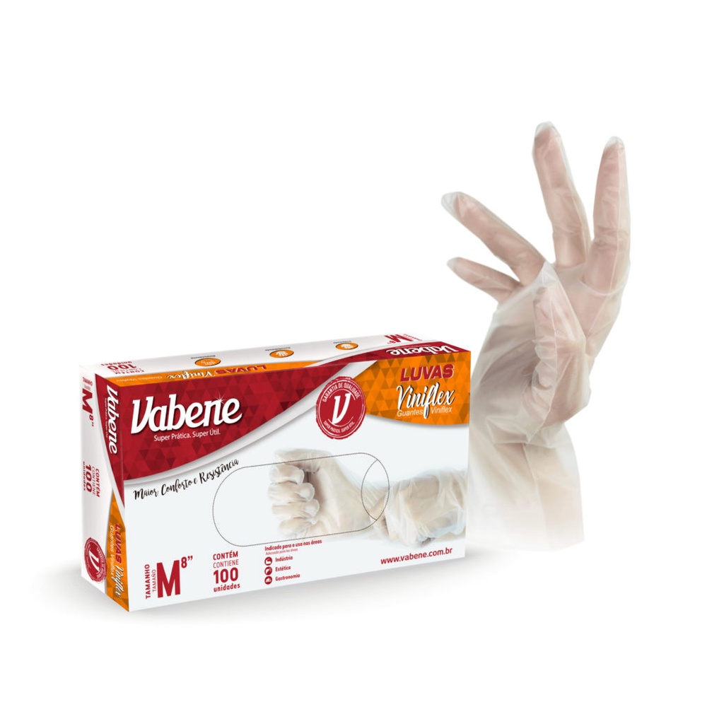 Luva Viniflex cx c/ 100 - Vabene em Oferta na Shopee