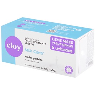 Kit De Sabonetes Ultra Hidratante Cloy Beauty Milk Care 80g - 6 Unidades