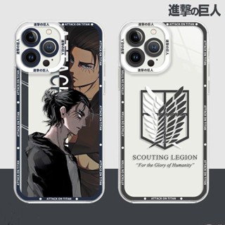 Estojo Para iphone 14 Pro Max 11 12 13 Phone Casing Angel Eyes Anime Attack On Titan Soft Clear Back Cover Proteção Da Lente De Silicone TPU Quadrado À Prova De Choque