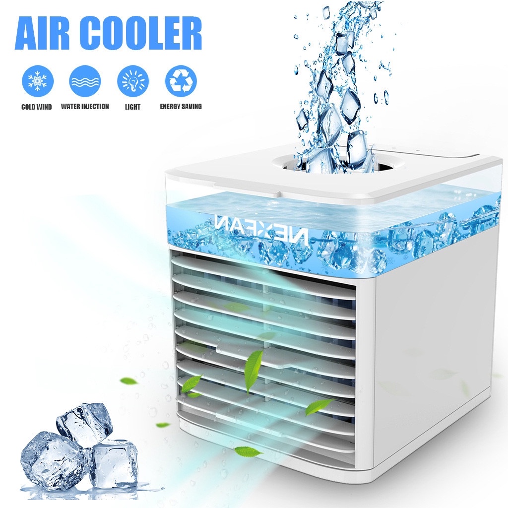 Mini Ar Condicionado Portátil Refrigerador de Ar Ártico Umidificador de Ar Condicionado Luz Led