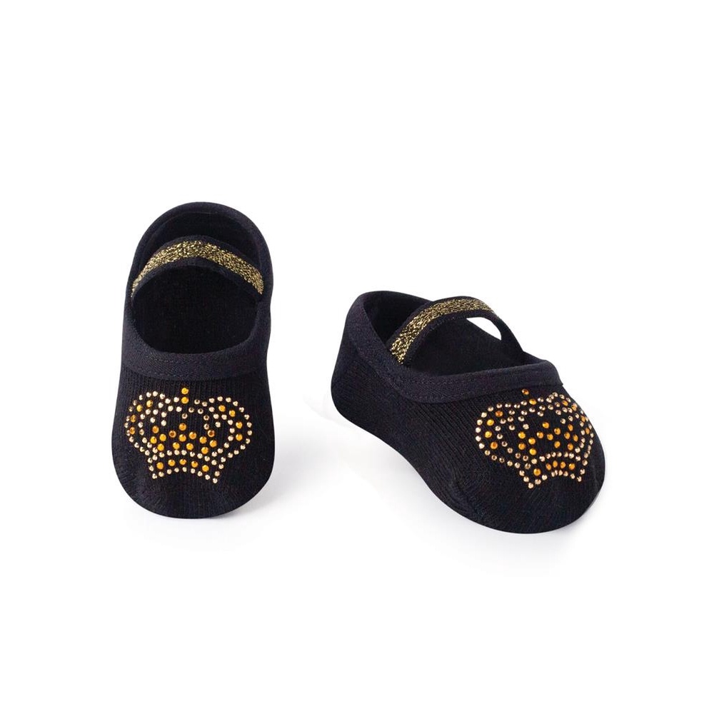Meia Bebê Menina Sapatilha Antiderrapante com Aplique Princesa - Puket em Oferta na Shopee