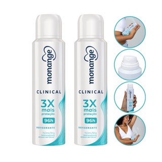 Kit 2 Desodorante Aerosol Clinical Revigorante 96H Monange 150Ml