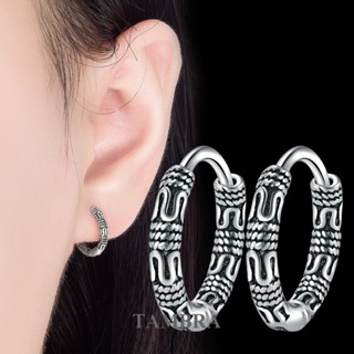Tambra 925 Sterling Silver New Woman Fashion Jewelry Prata Preta Tailandesa De Alta Qualidade Retro-Redonda Simples De Cânhamo Brinco De Corrente De Corda