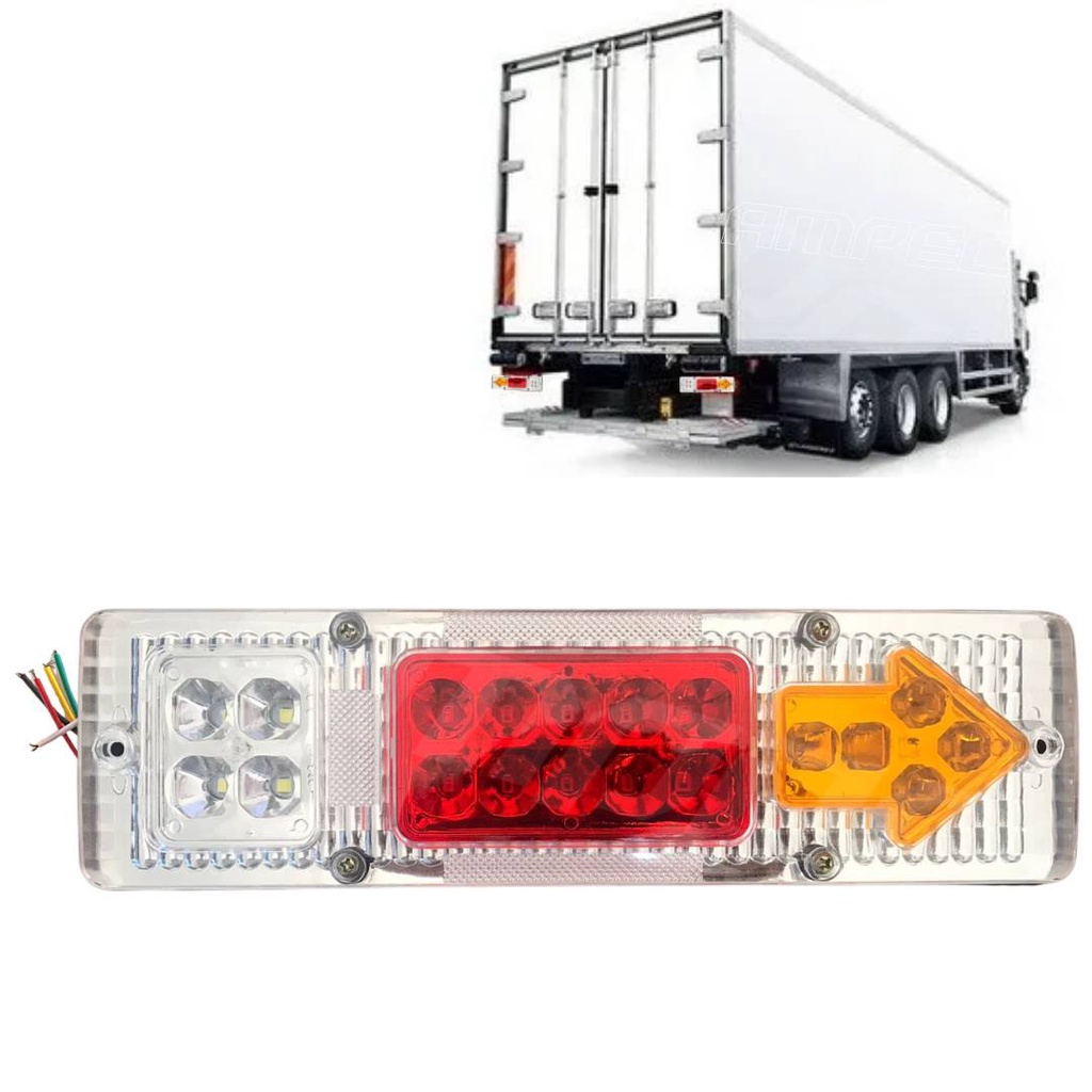 Lanterna Traseira Caminhão Ônibus Carreta Cristal 12V 24V em Oferta na Shopee