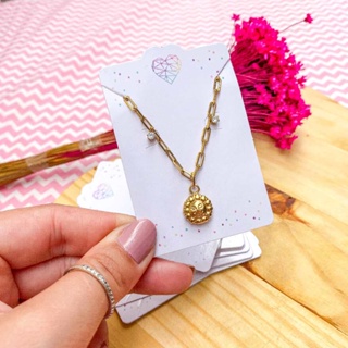 50 Tag/Etiqueta para Colar, Conjunto, Brinco ou Pulseira Branca em Oferta na Shopee